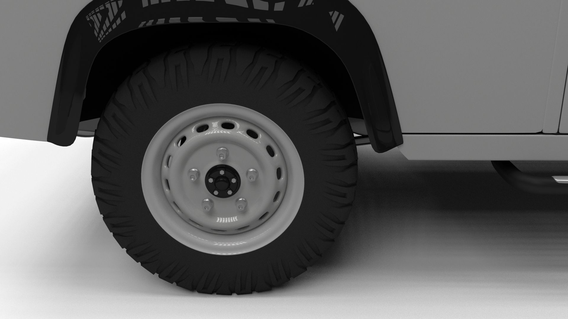 Full Land Rover Defender 90 Pick Up 3D model_7