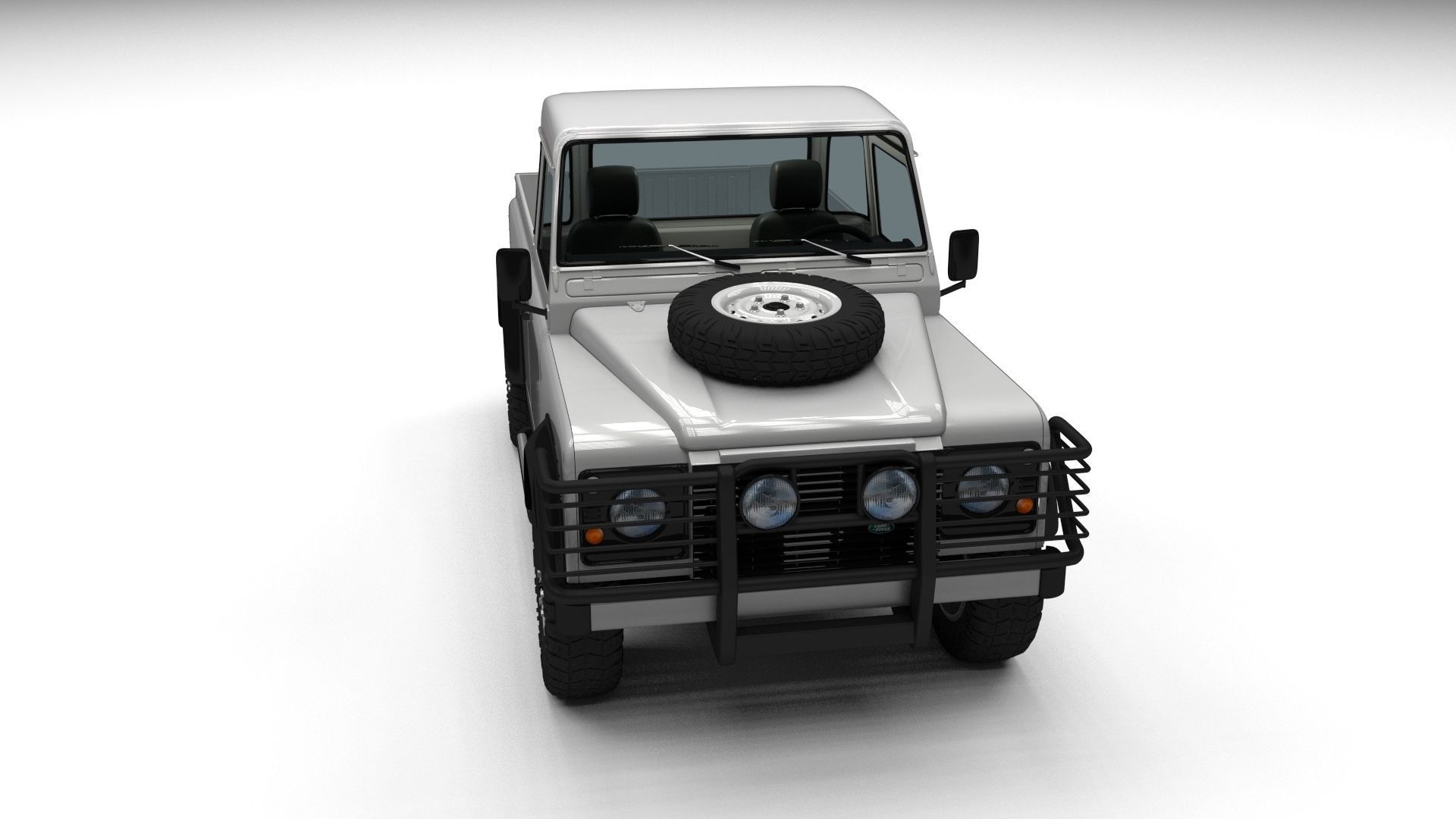 Full Land Rover Defender 90 Pick Up 3D model_1