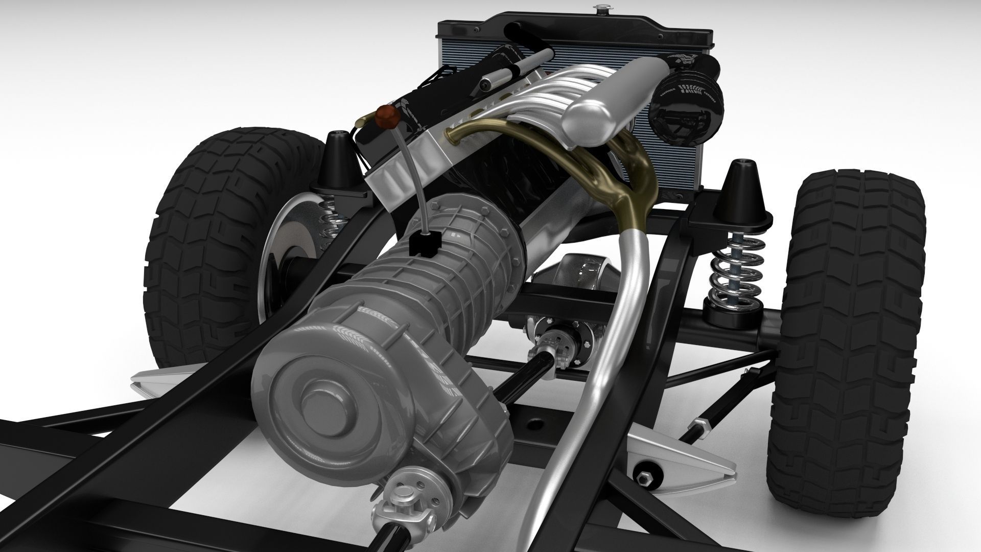 Full Land Rover Defender 90 Pick Up 3D model_4