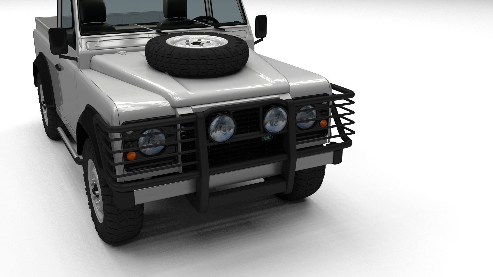 Full Land Rover Defender 90 Pick Up 3D model_23