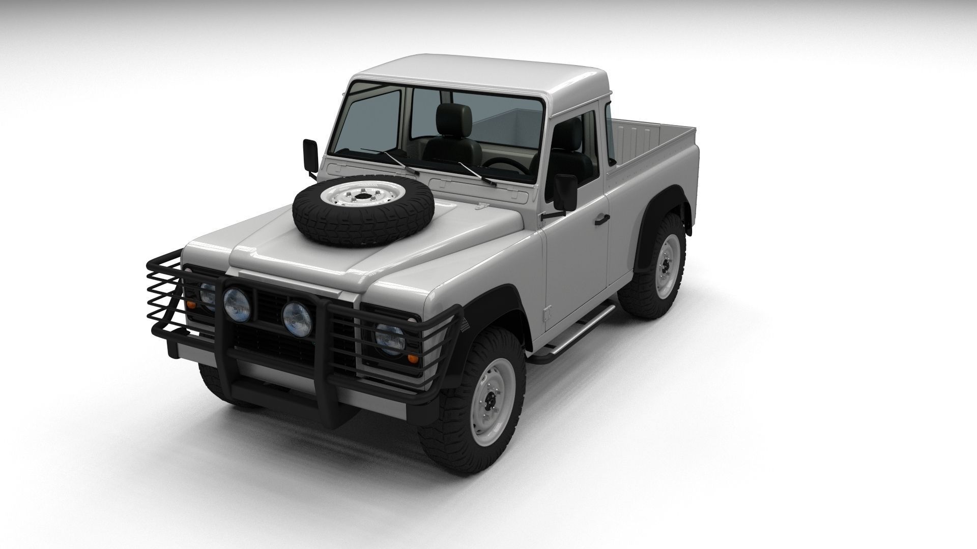Full Land Rover Defender 90 Pick Up 3D model_18