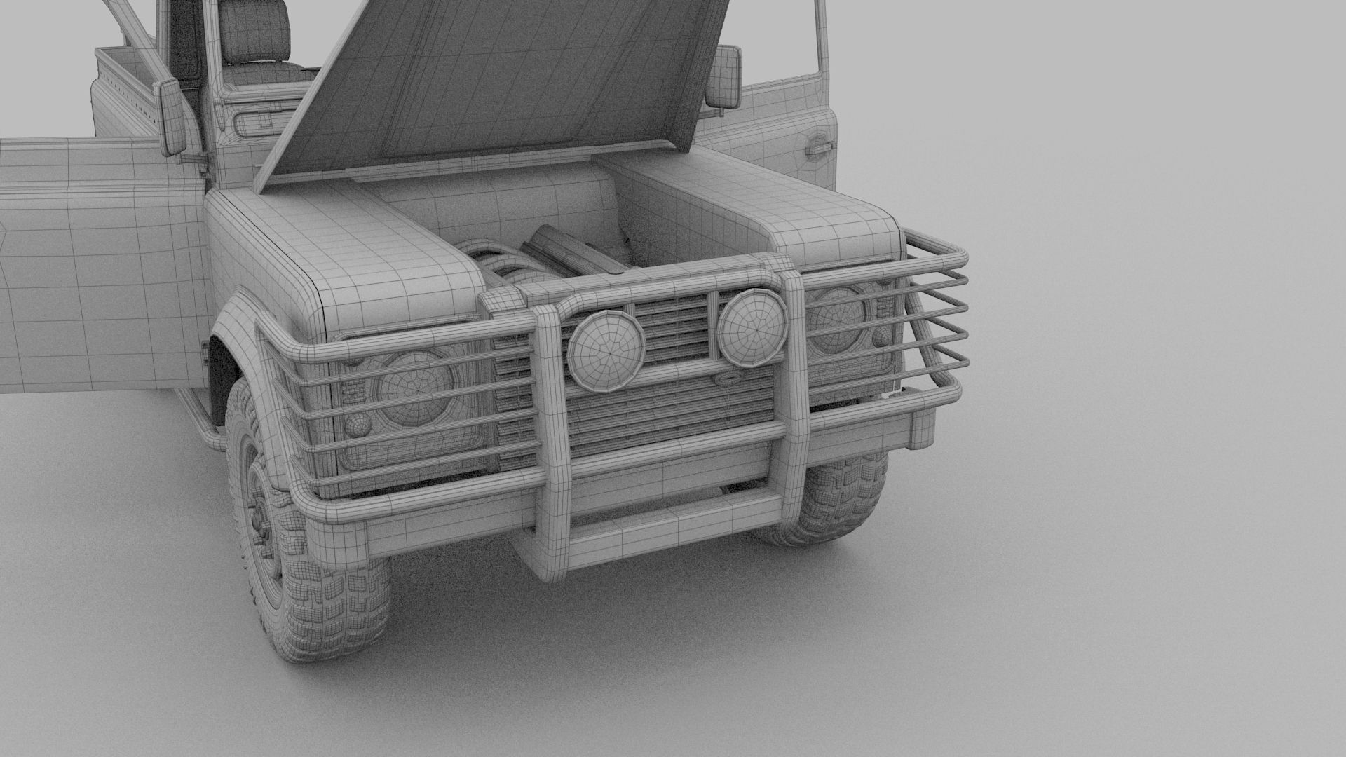 Full Land Rover Defender 90 Pick Up 3D model_53