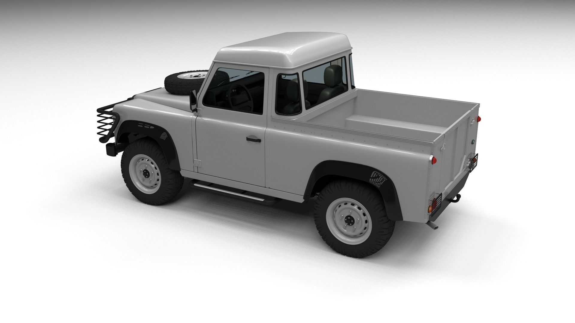 Full Land Rover Defender 90 Pick Up 3D model_21