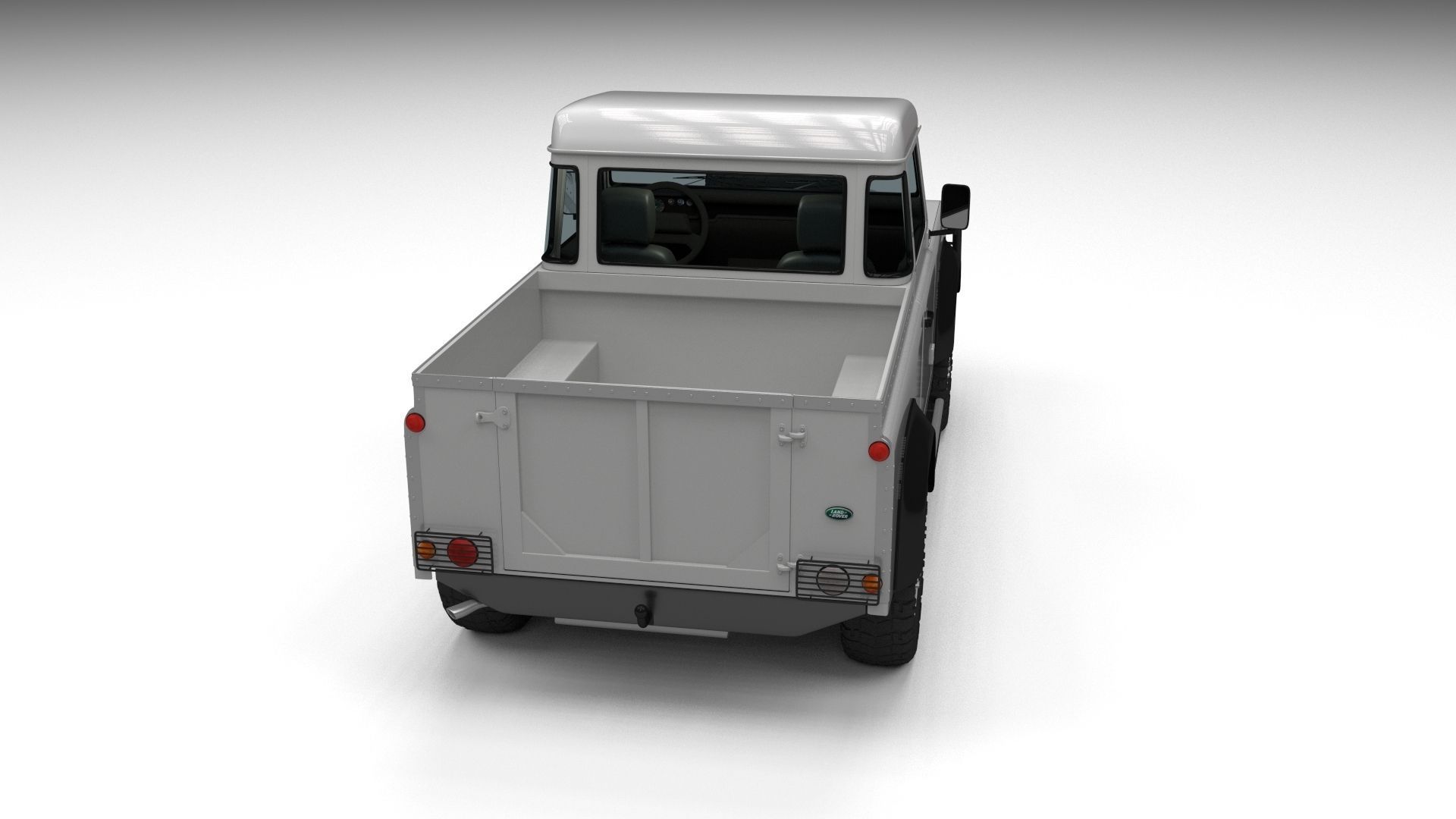 Full Land Rover Defender 90 Pick Up 3D model_8