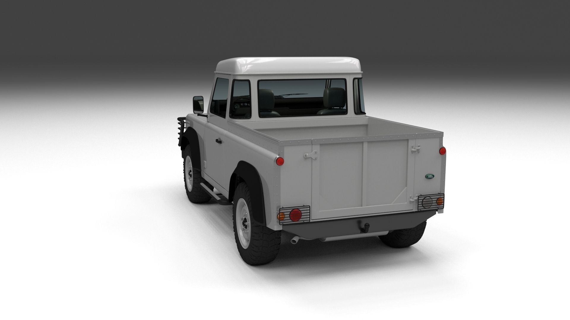 Full Land Rover Defender 90 Pick Up 3D model_16
