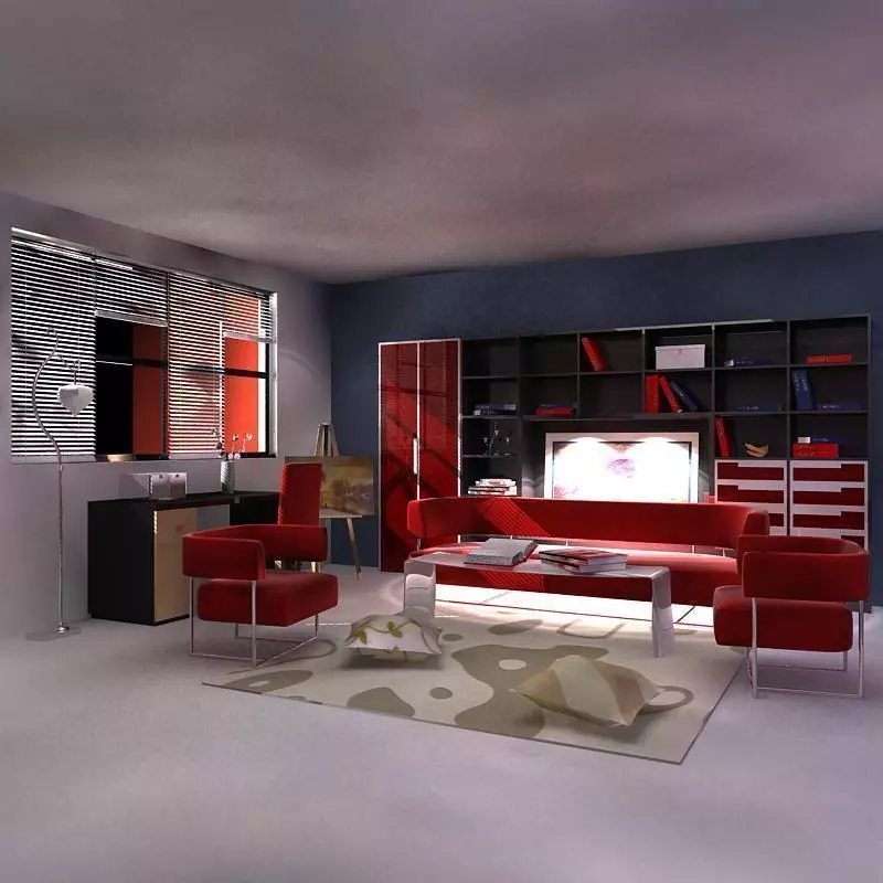 Sofa interior design for living room 3D model_0