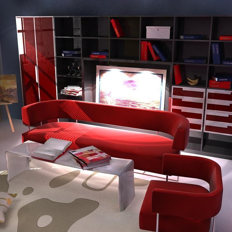 Sofa interior design for living room 3D model_1