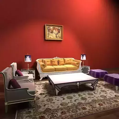 Sofa living room with walls and furniture