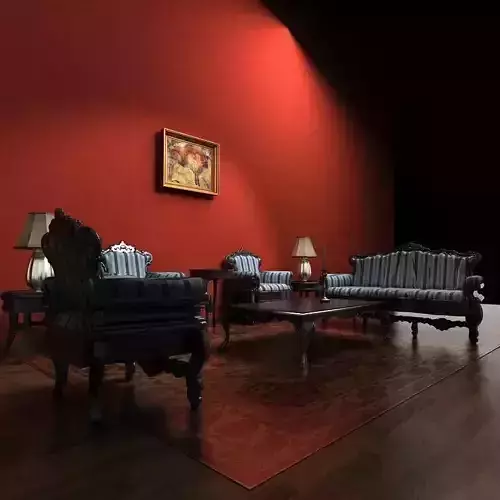 Sofa living room with walls and furniture