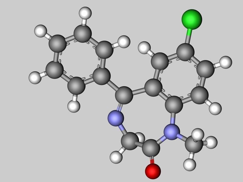Diazepam or Valium molecule 3D model_3
