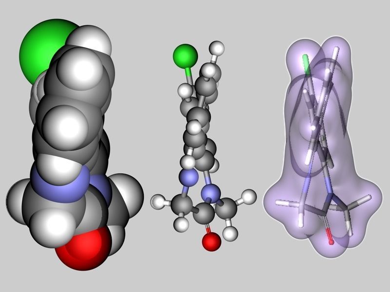 Diazepam or Valium molecule 3D model_5