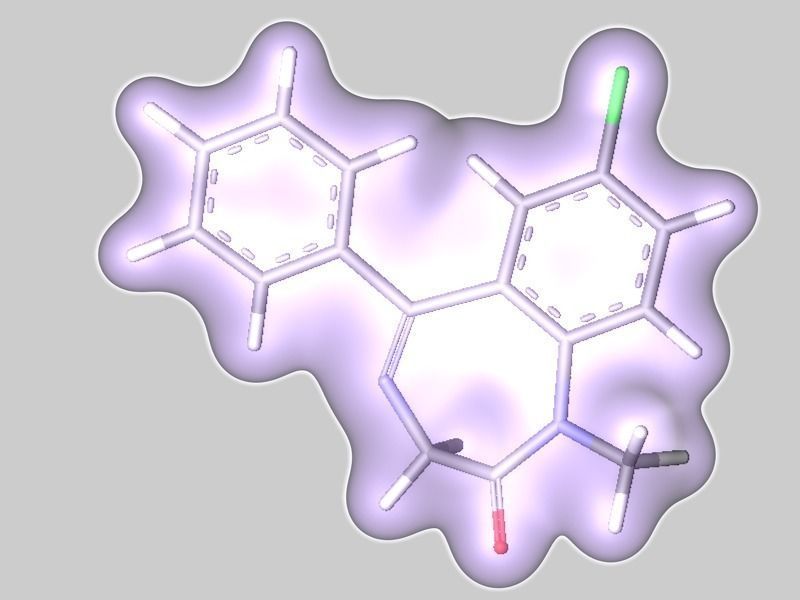 Diazepam or Valium molecule 3D model_2