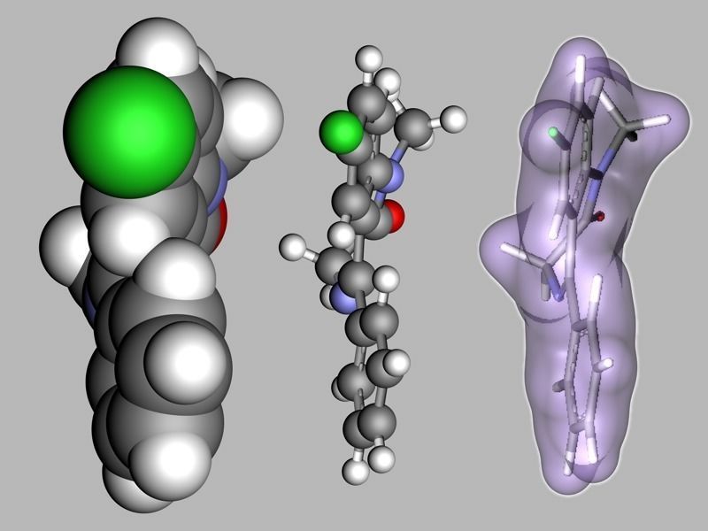 Diazepam or Valium molecule 3D model_1