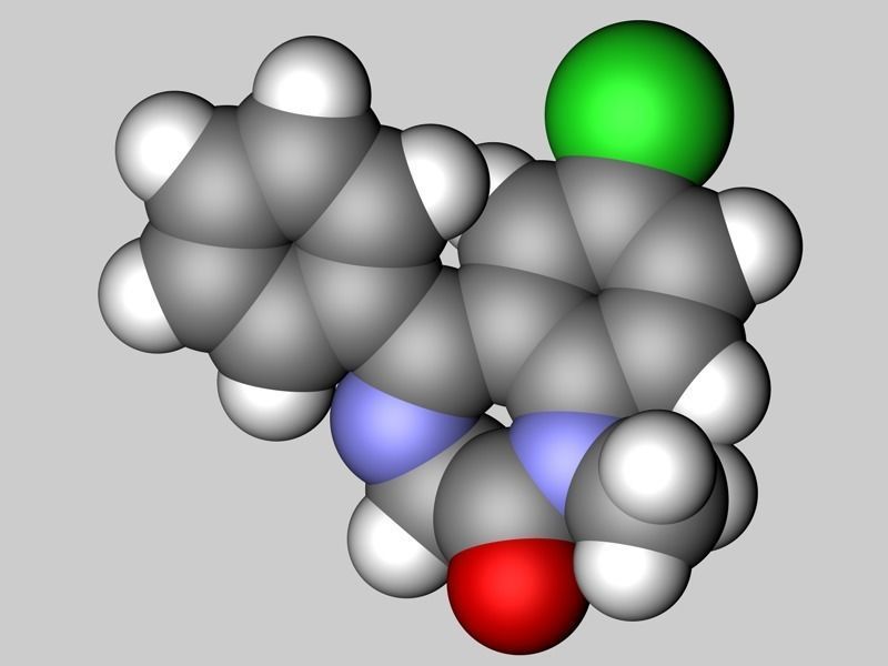 Diazepam or Valium molecule 3D model_4