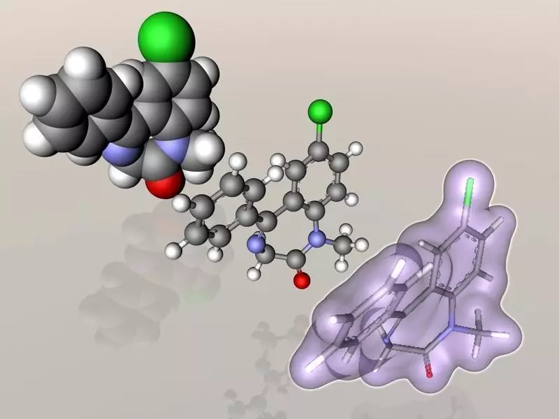 Diazepam or Valium molecule 3D model_0