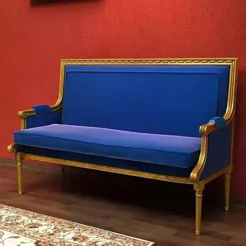 Sofa velvet with gold frame