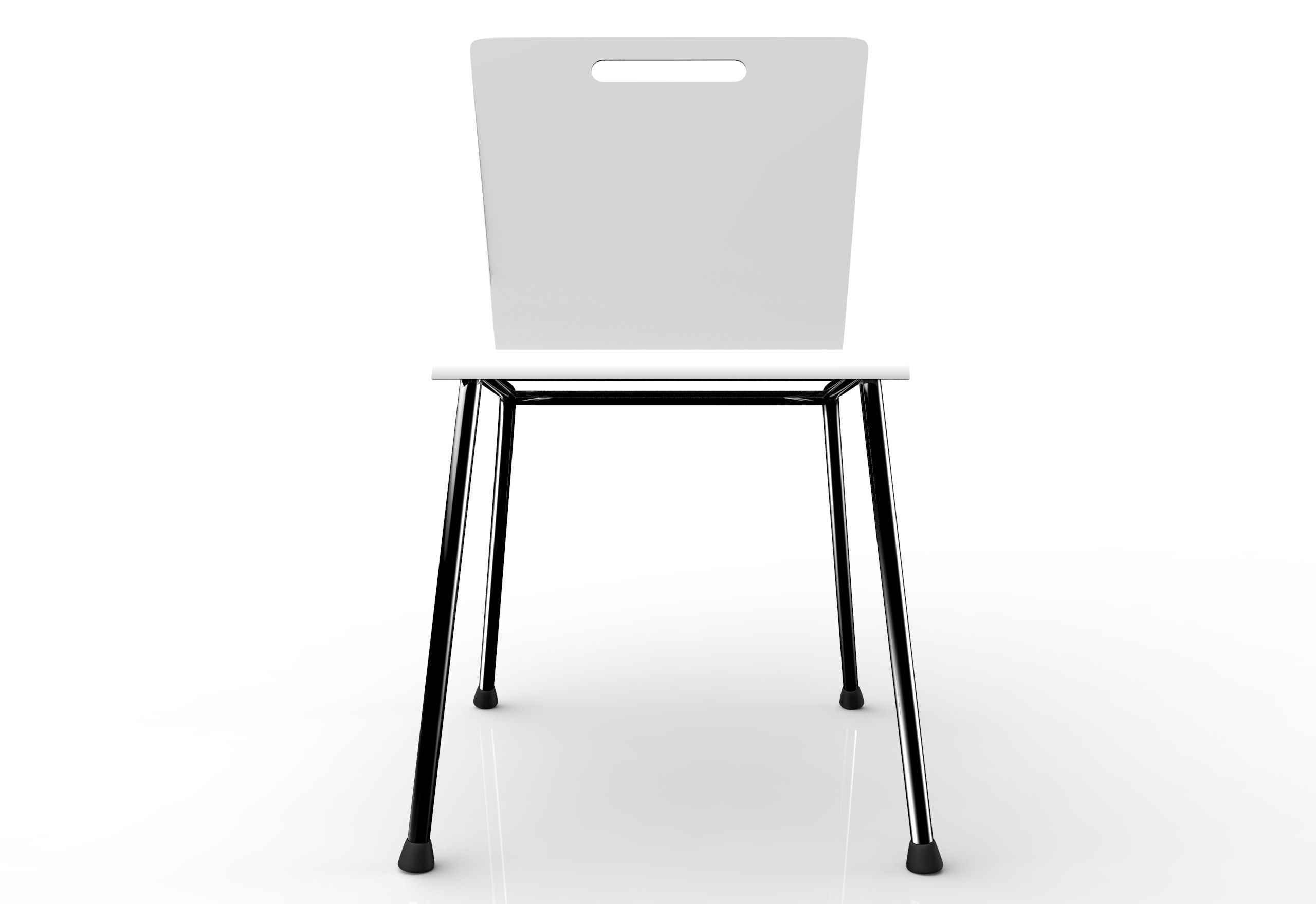 Plastic dining chair 3D model_3