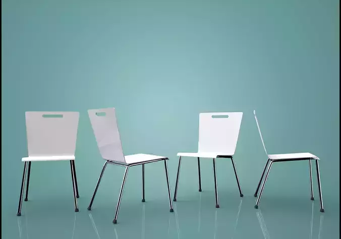 Plastic dining chair 3D model