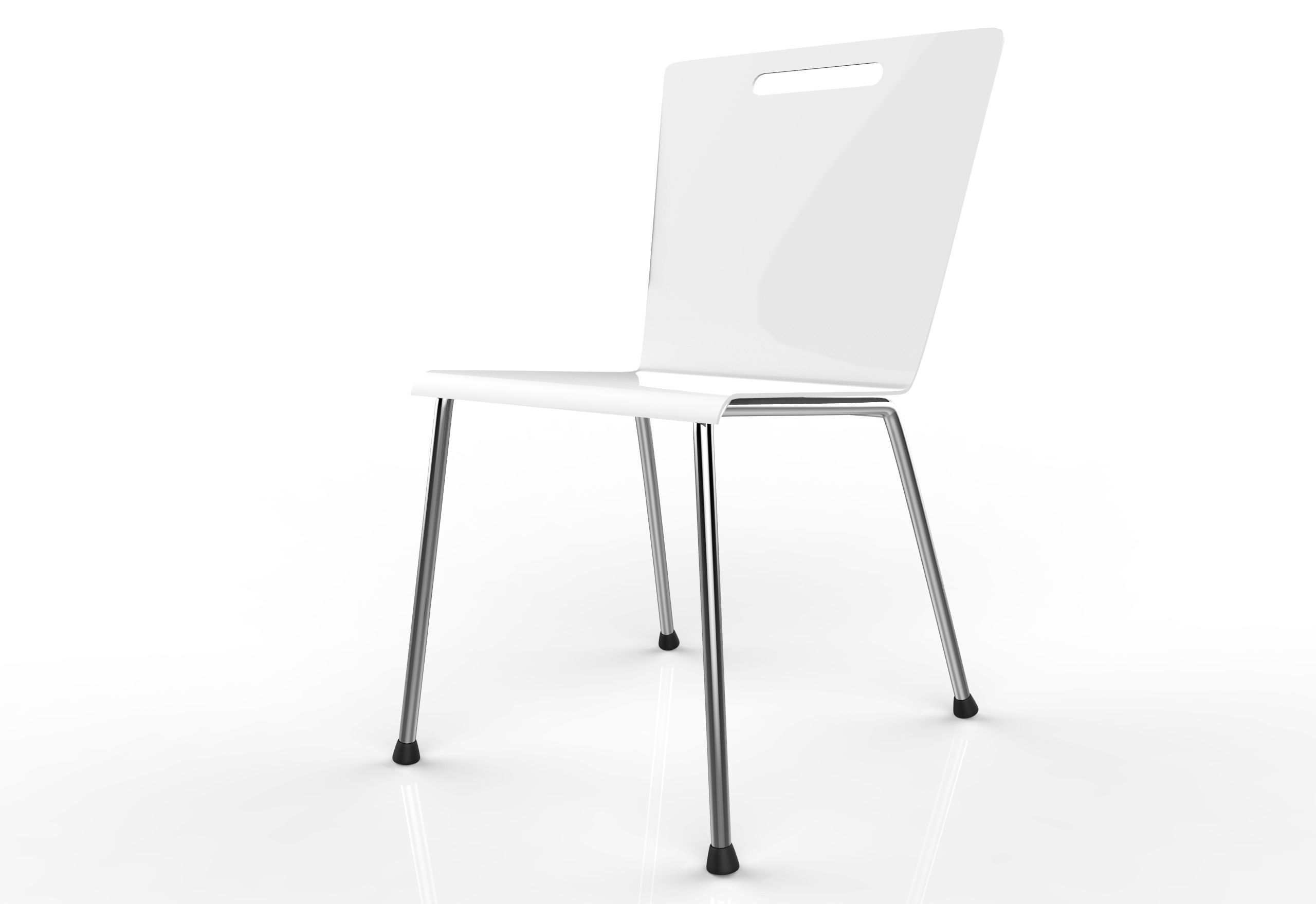 Plastic dining chair 3D model_1