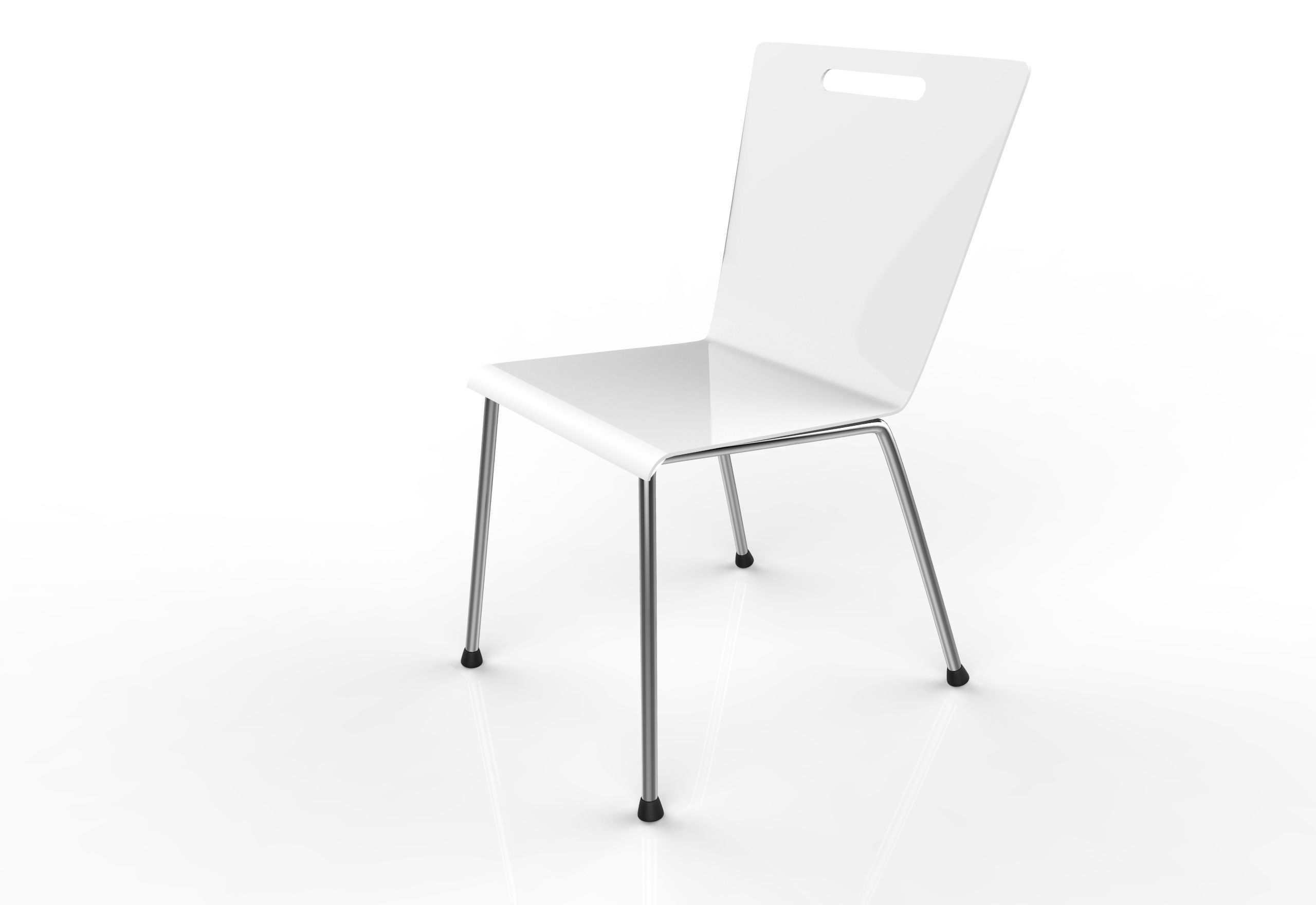 Plastic dining chair 3D model_2