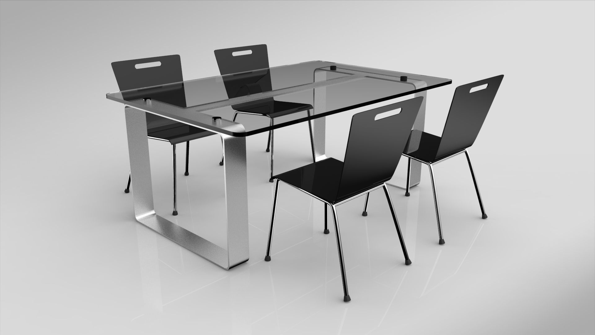 Plastic dining chair 3D model_4