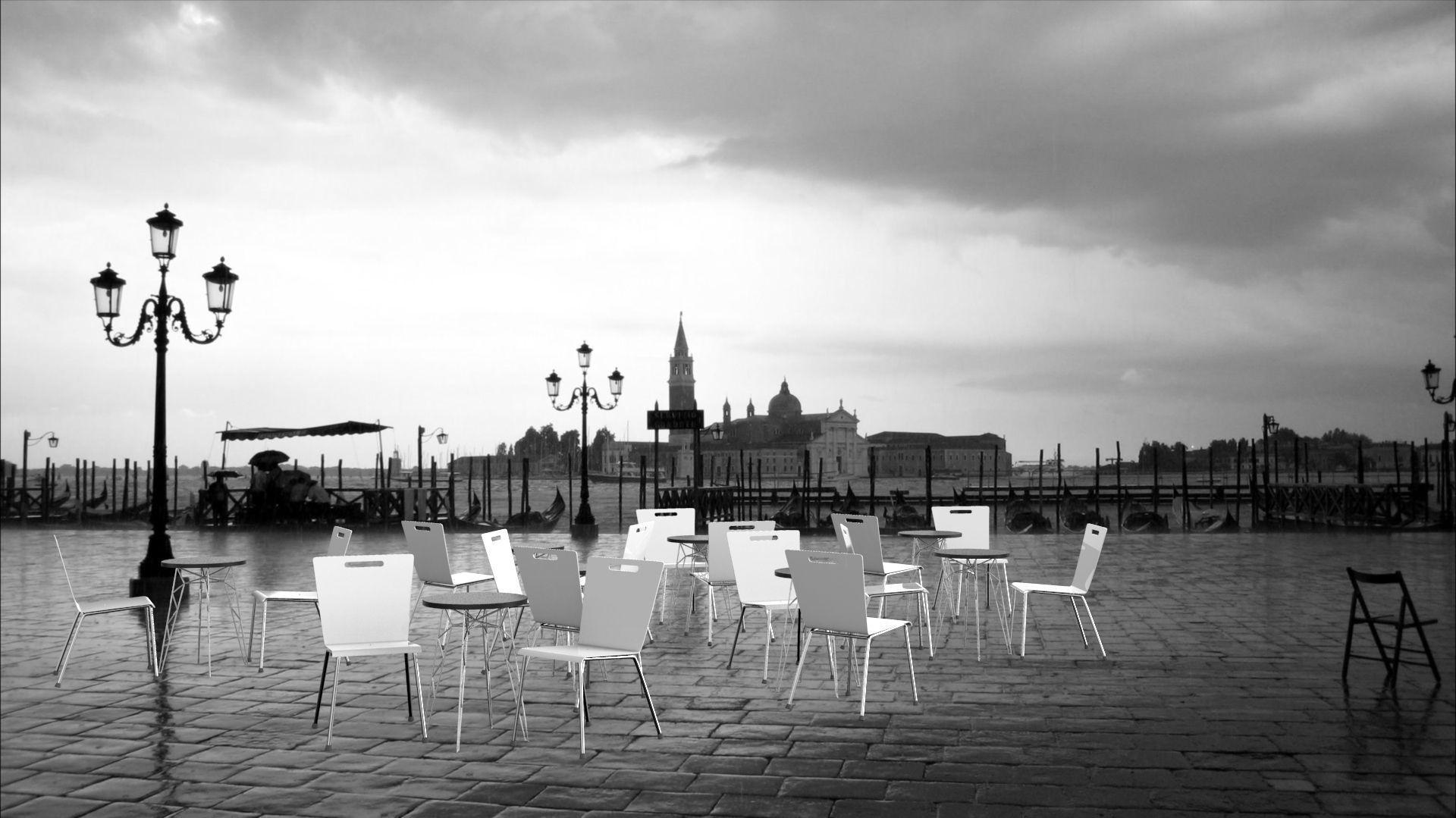 Plastic dining chair 3D model_5