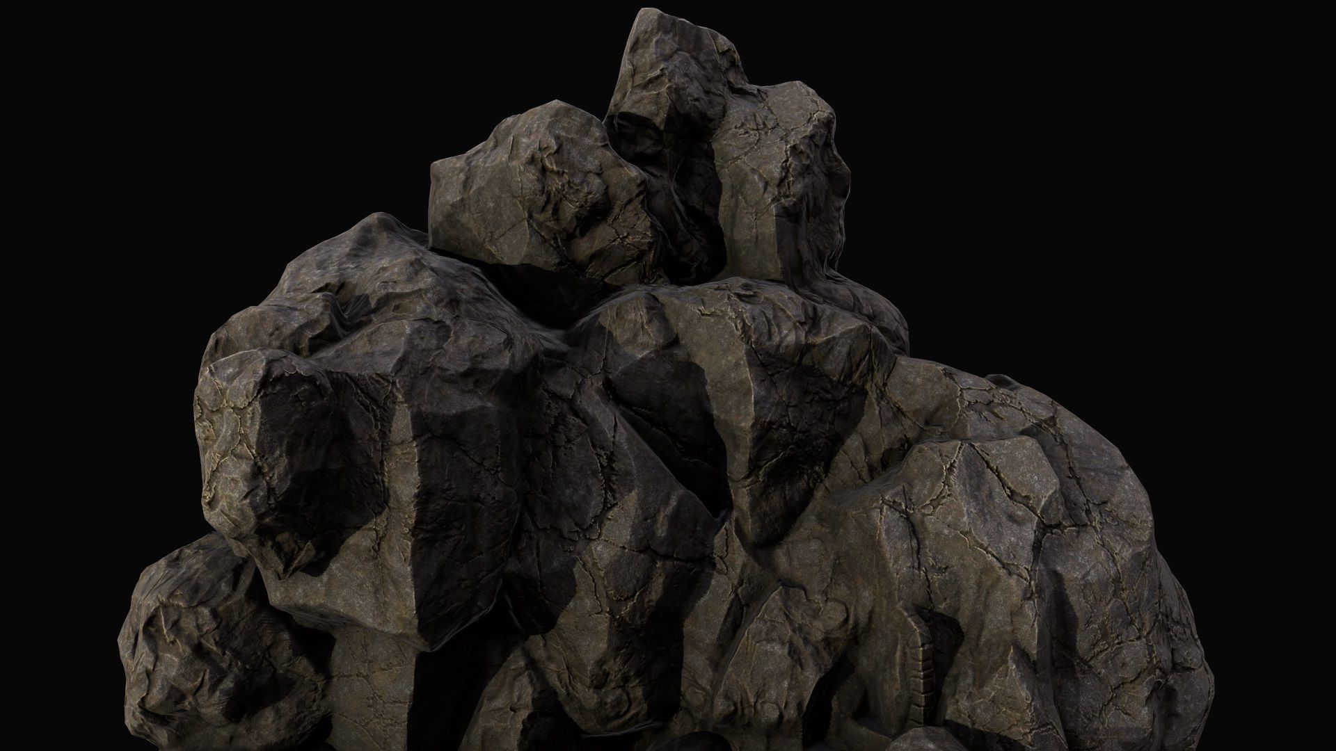 mountain temple Low-poly 3D model_10