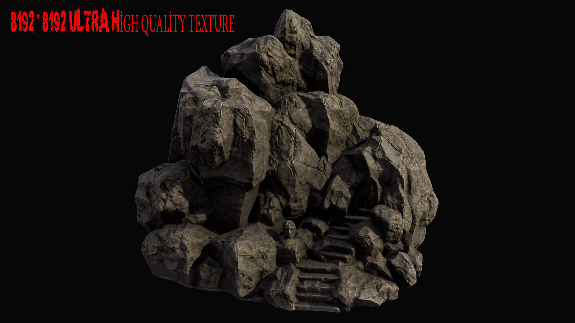 mountain temple Low-poly 3D model_7