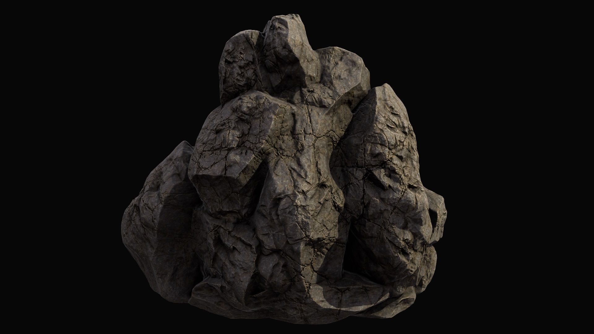 mountain temple Low-poly 3D model_4