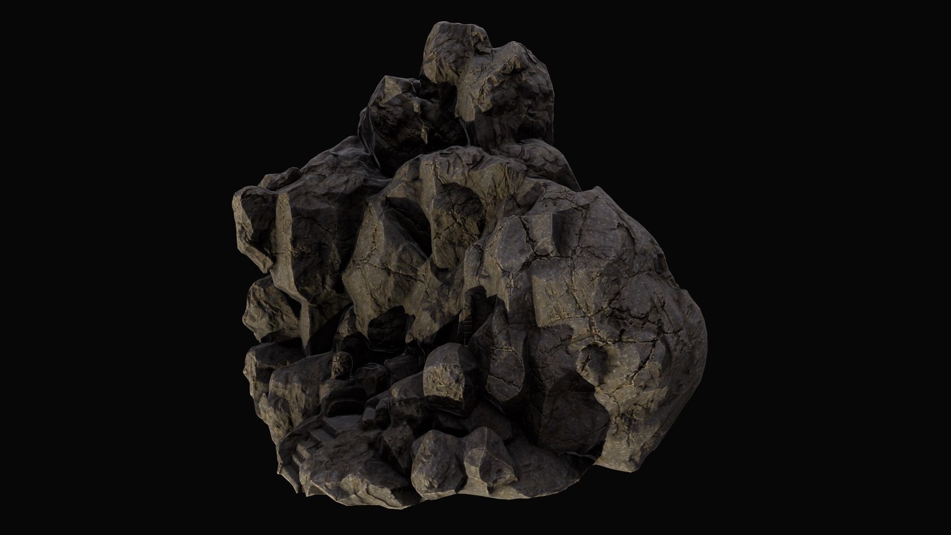 mountain temple Low-poly 3D model_5