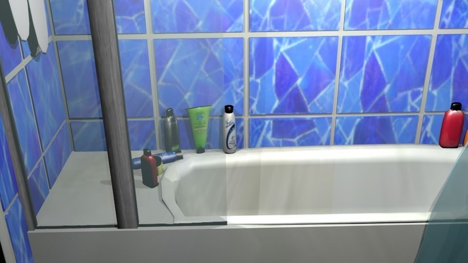Bath and Shower Low-poly 3D model_2