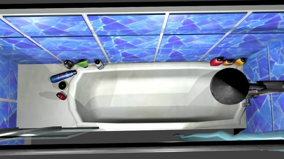 Bath and Shower Low-poly 3D model_1