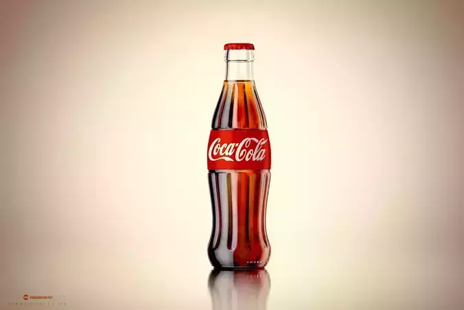 Professional 3D scene with Coca-Cola bottle Free 3D model