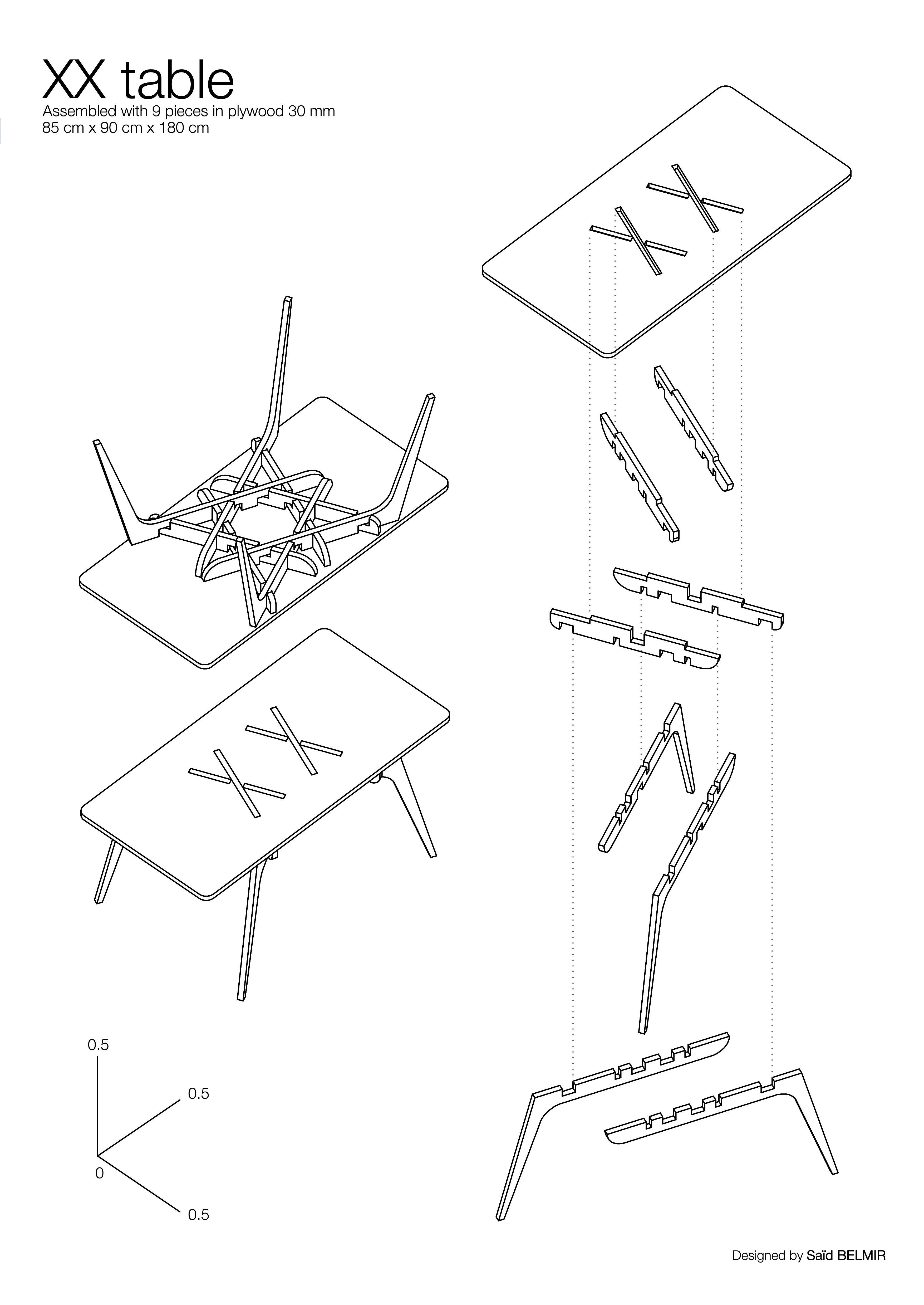 The XX Table 3D model_5