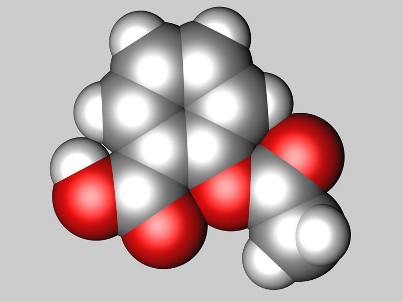 Aspirin molecule 3D model_1