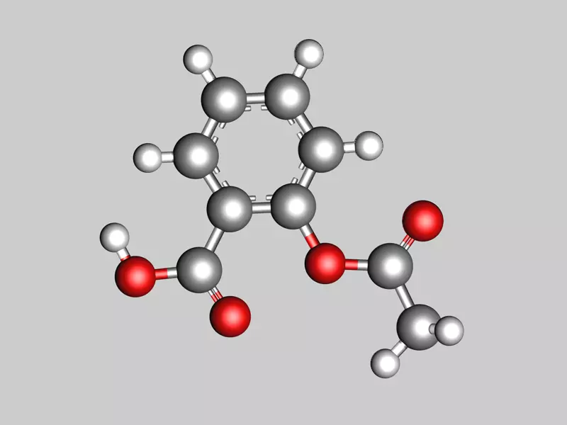 Aspirin molecule 3D model_0