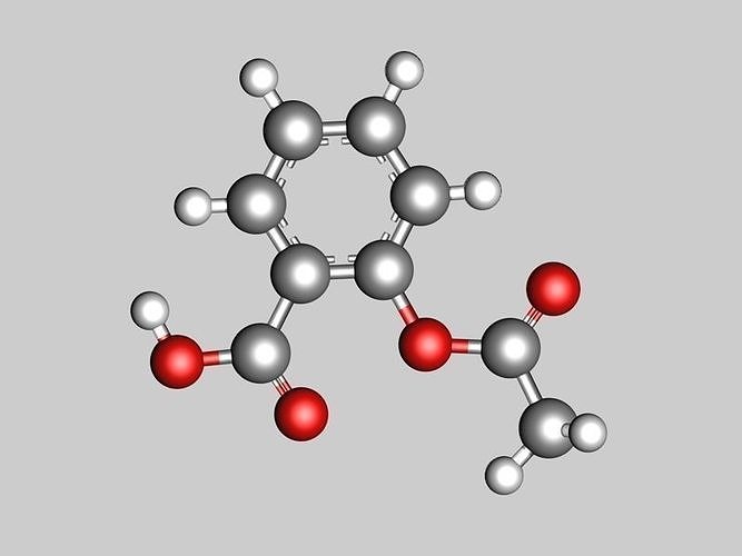 Aspirin molecule 3D model