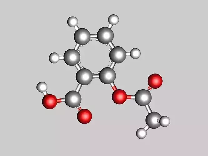 Aspirin molecule 3D model