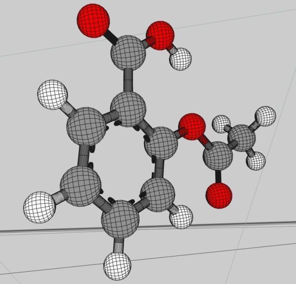 Aspirin molecule 3D model_5