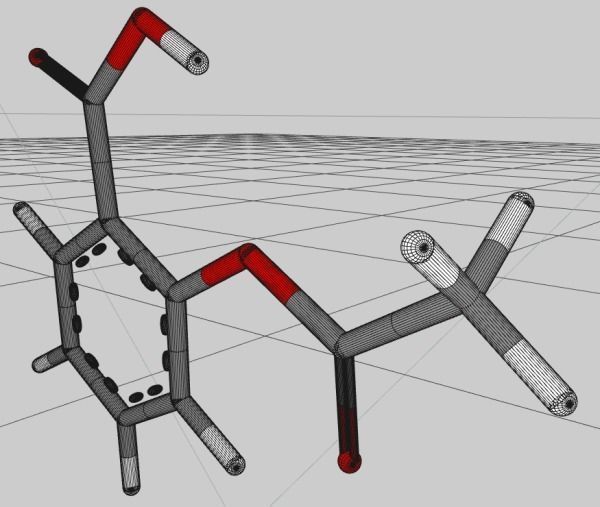 Aspirin molecule 3D model_4