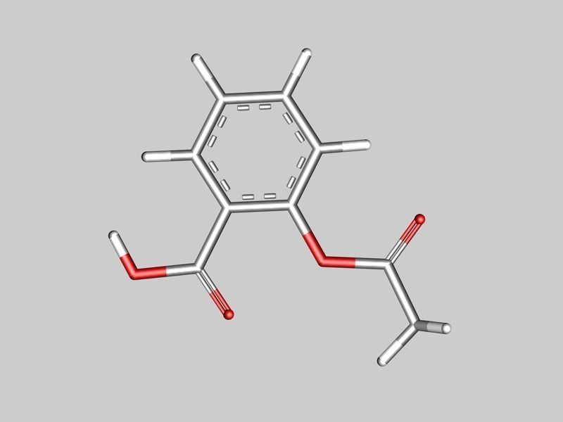 Aspirin molecule 3D model_3