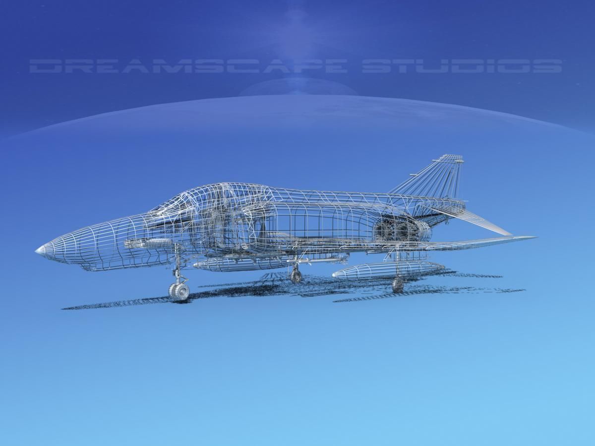McDonnell Douglas F-4E Phantom II V02 3D model_11