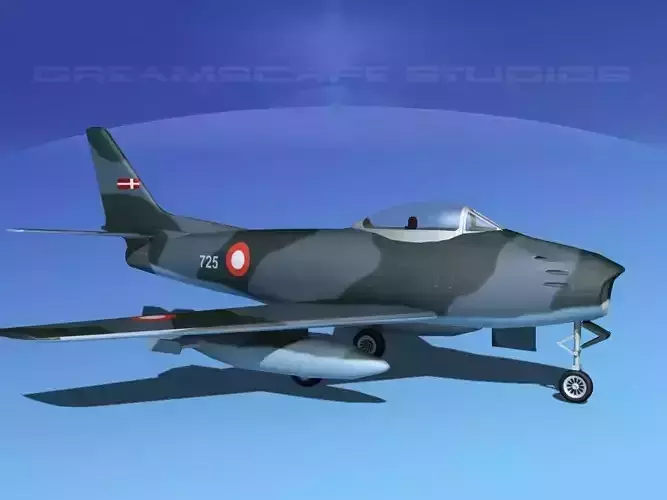 North American F-86 Sabre Jet Denmark 3D model