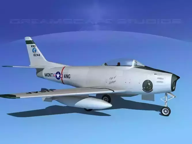 North American F-86 Sabre Jet Montana ANG 3D model