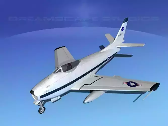 North American F-86 Sabre Jet NASA 3D model