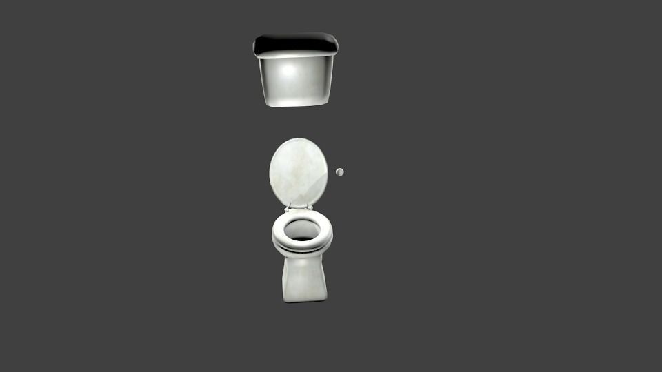 Modern Toilet  Low-poly 3D model_2