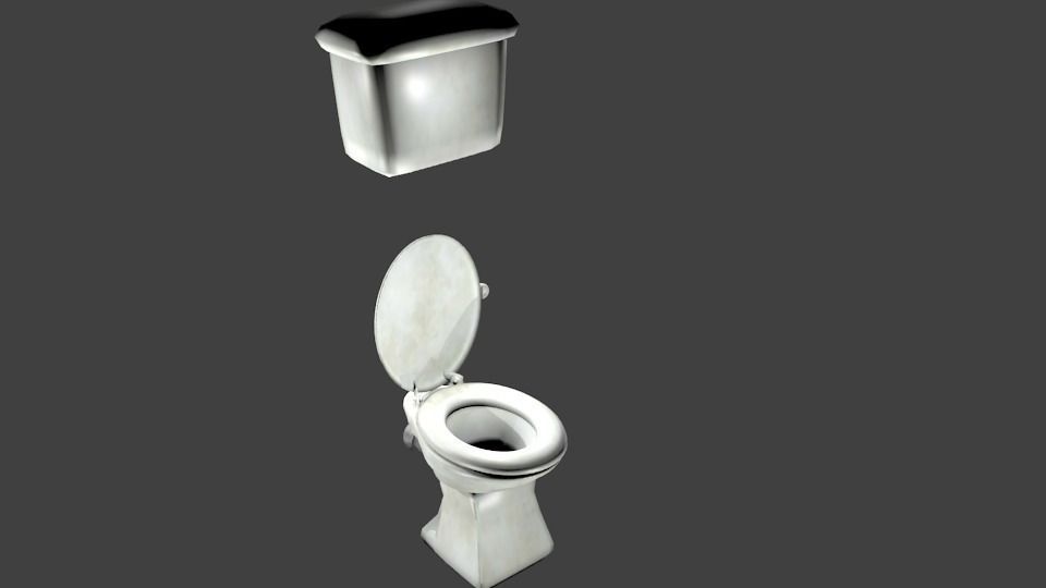 Modern Toilet  Low-poly 3D model_0