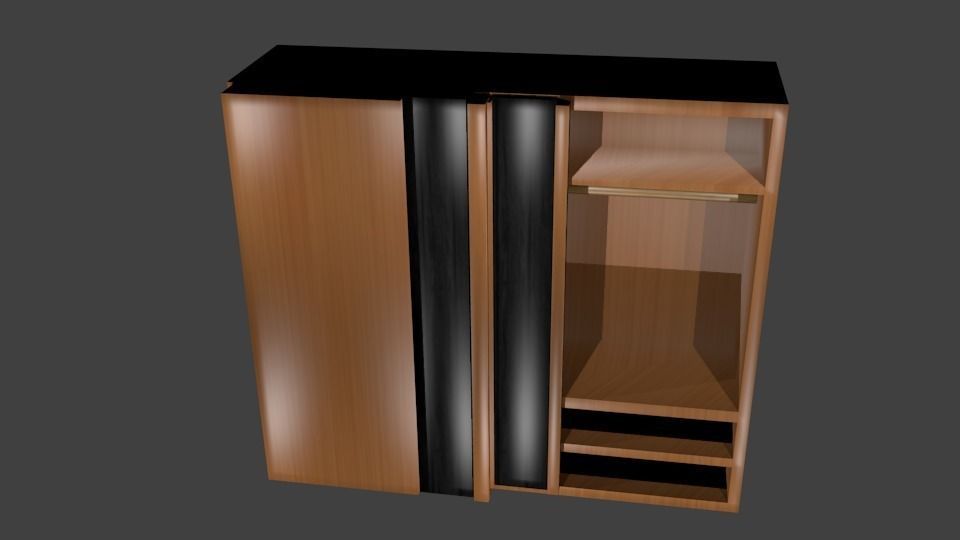 Wardrobe Italian design Low-poly 3D model_2