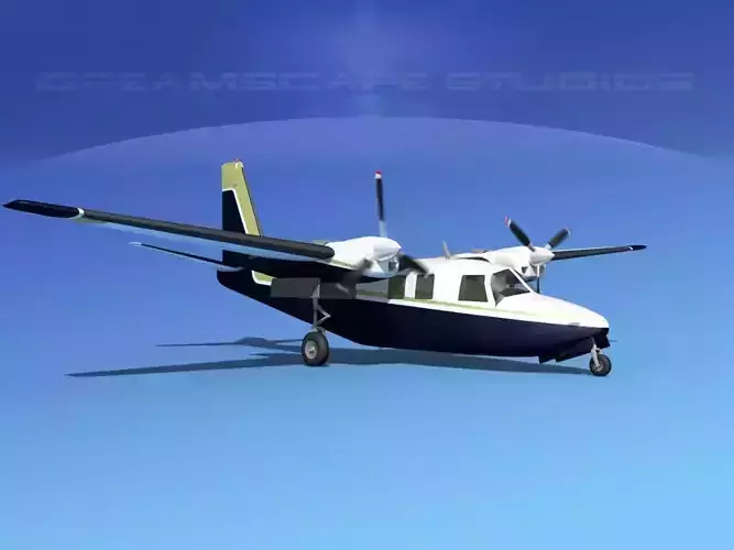 Aero Commander 500 V09 3D model