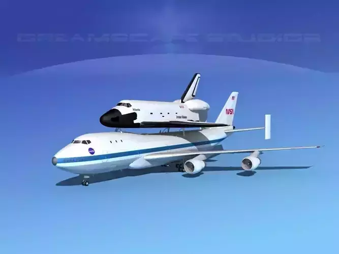STS Shuttle Atlantis Transport LP 1-2 747 3D model